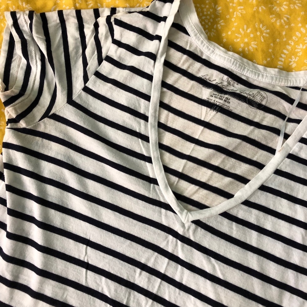 Eco friendly sustainable cotton stripped t shirt